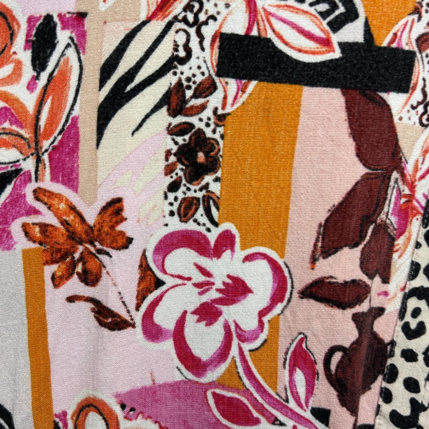 Taking Shape Tunic Top Floral Multicoloured Viscose Size 14 16 Plus