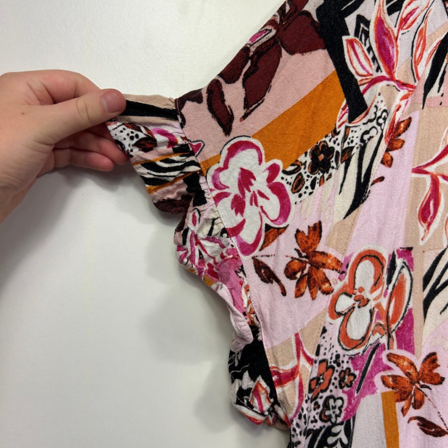 Taking Shape Tunic Top Floral Multicoloured Viscose Size 14 16 Plus