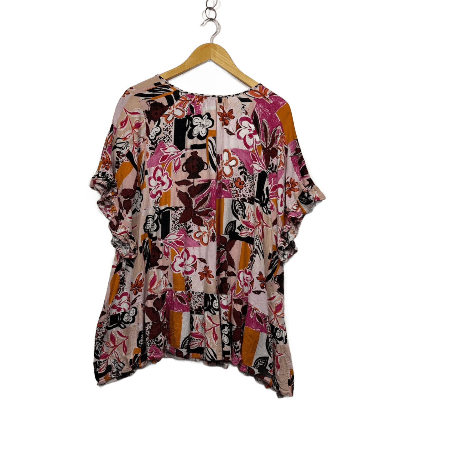 Taking Shape Tunic Top Floral Multicoloured Viscose Size 14 16 Plus