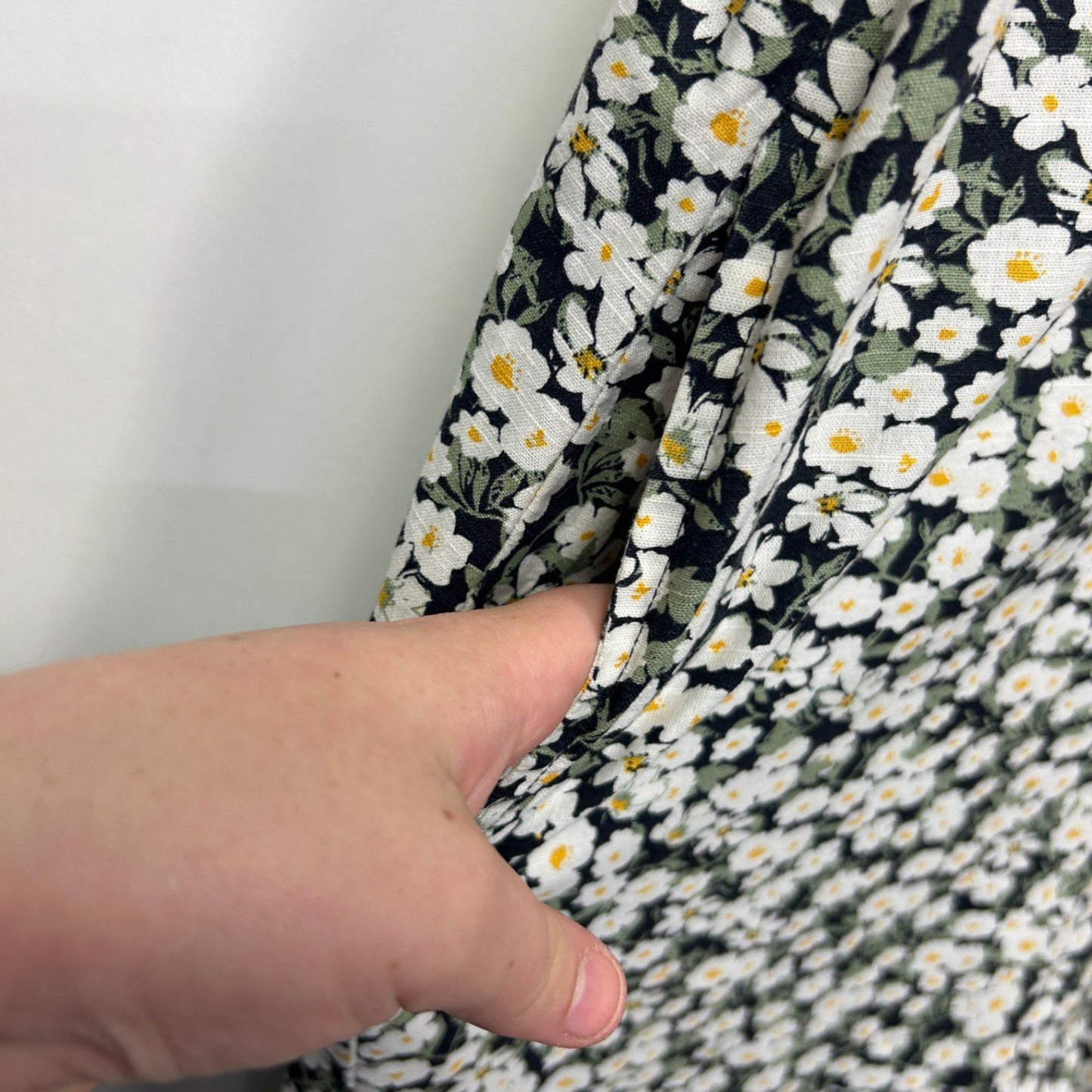 Anko Sleeveless Multicoloured Linen Blend Floral Maxi Dress Size 20 Pockets