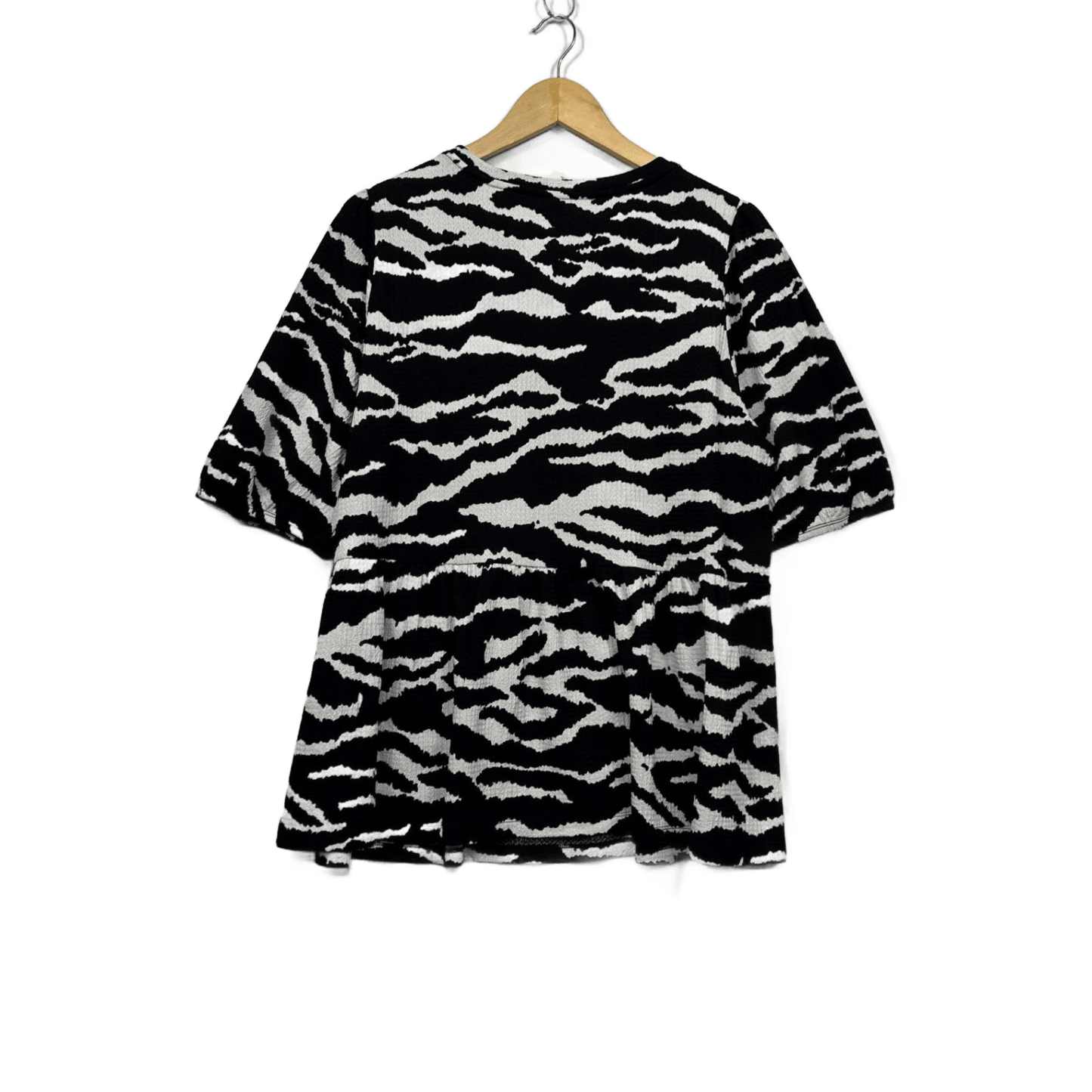 Anko Black White Short Sleeve Round Neck Top Size 20