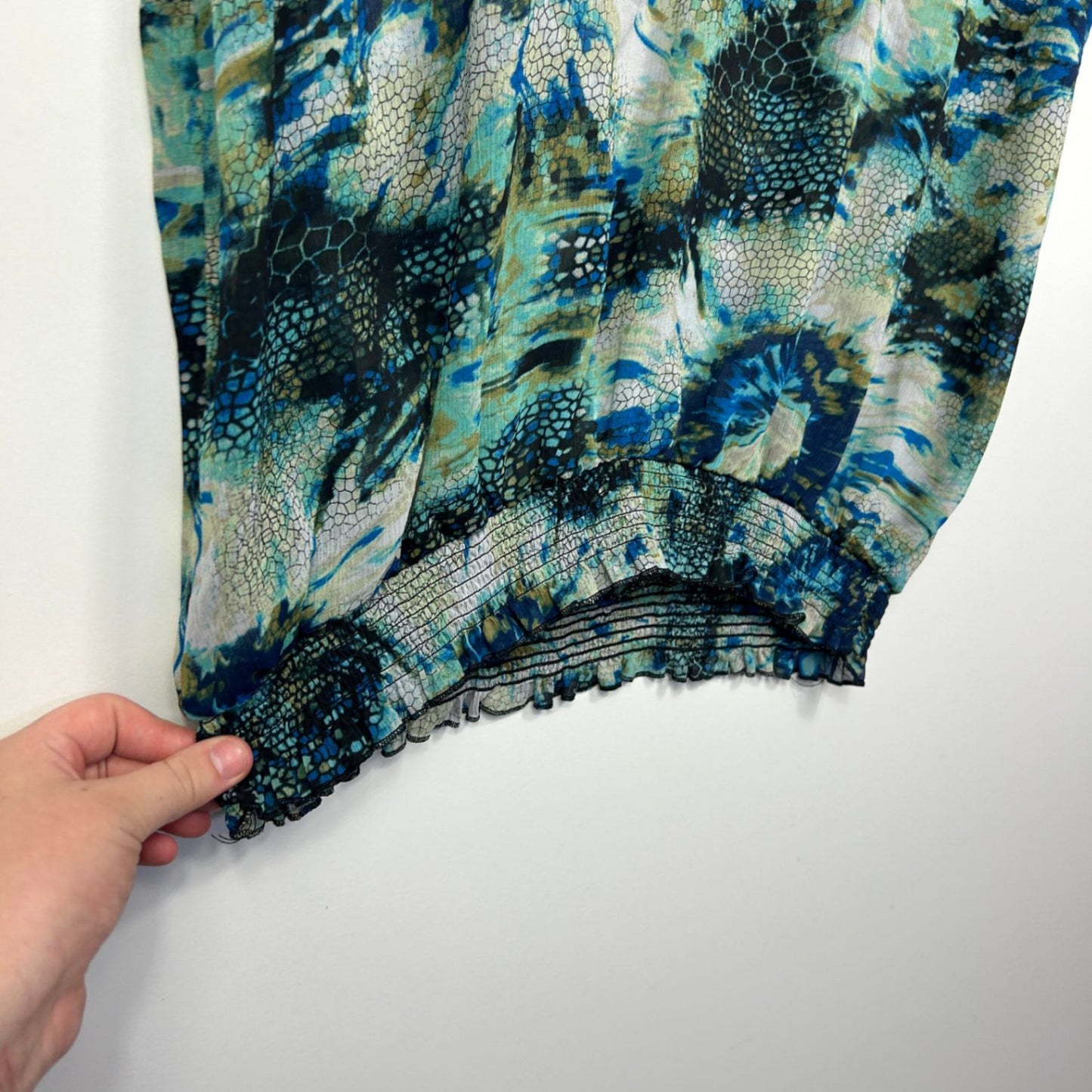 Millers Women's Blue Green Floral Top Blouse Size 20