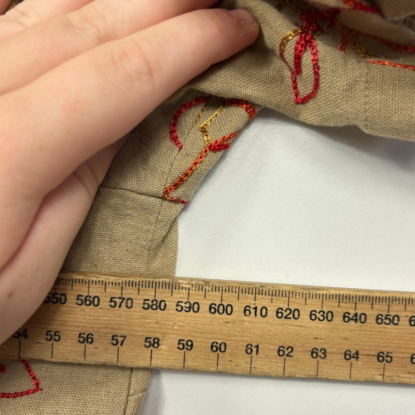 Millers Linen Blend Short Sleeve Button-Up Embroidered Shirt Blouse Size 16