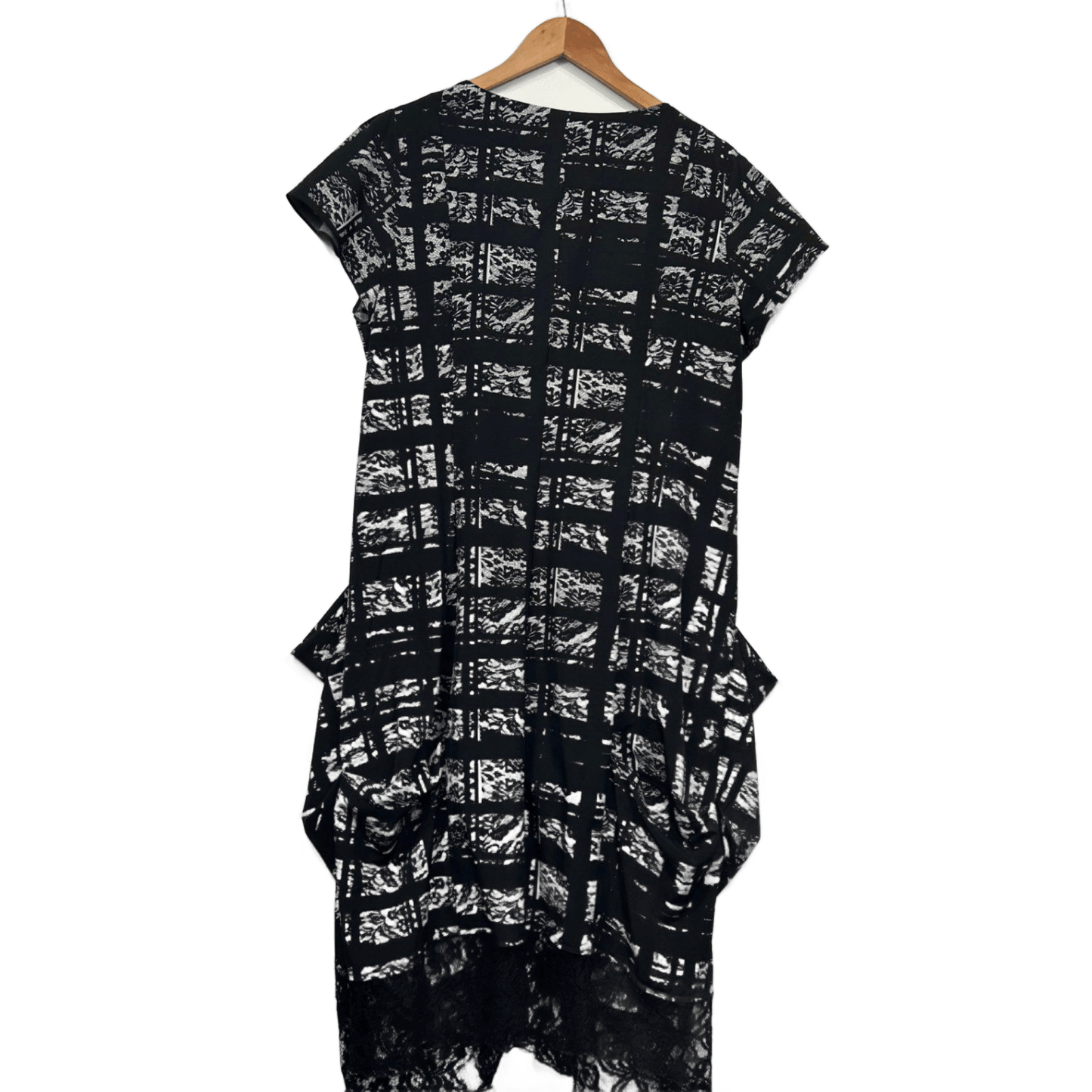 City Chic Black Short Sleeve Midi Lace Trim Size 18 Medium Plus Full Zip Up