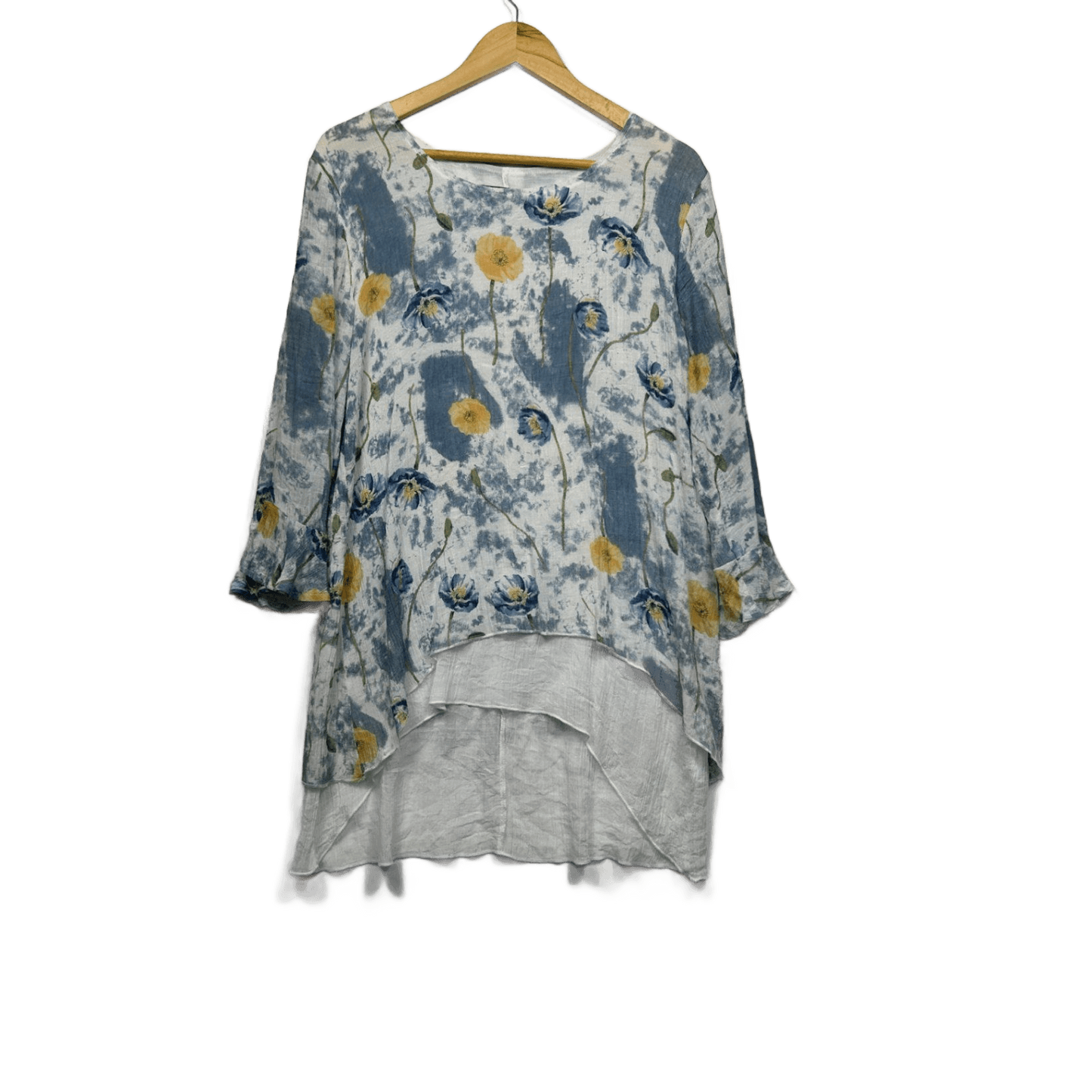 Caroline Morgan Multicoloured Floral Tunic Top Layered Blouse Size 16