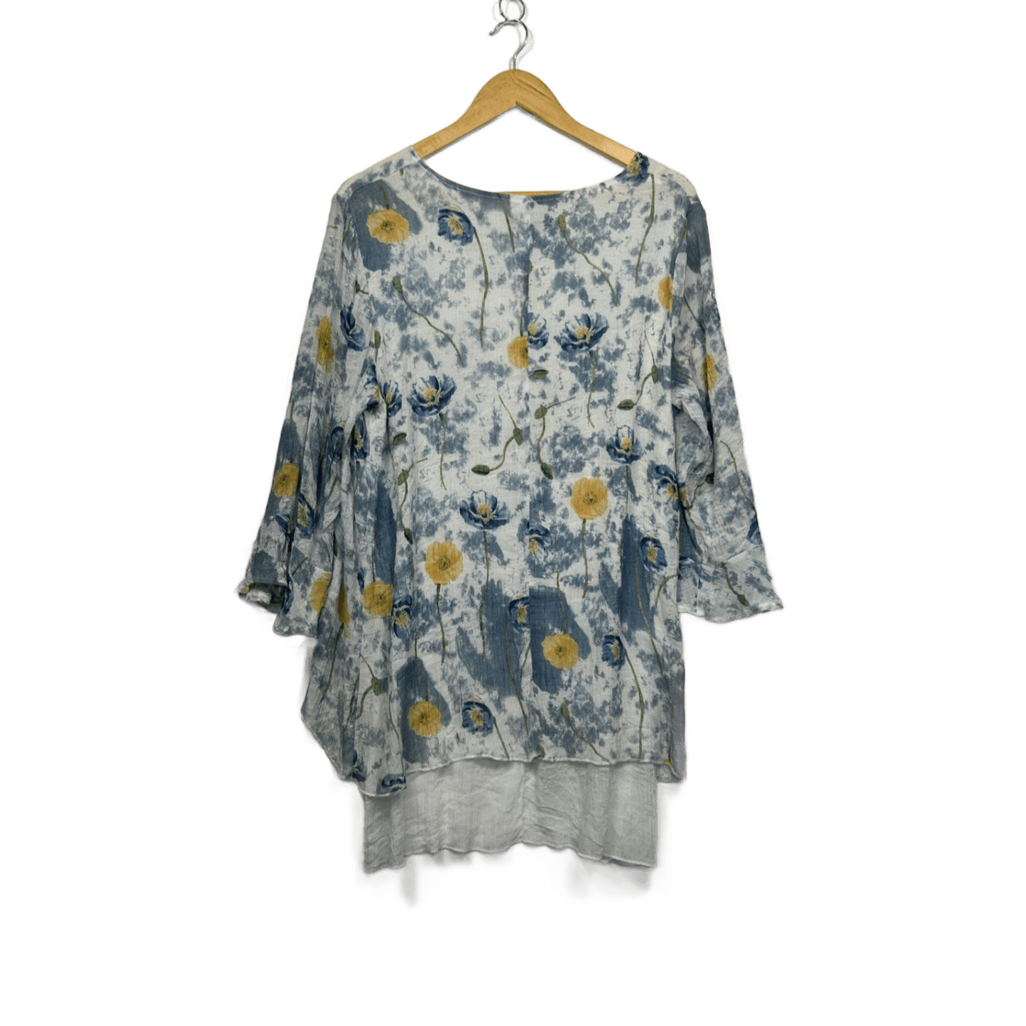 Caroline Morgan Multicoloured Floral Tunic Top Layered Blouse Size 16
