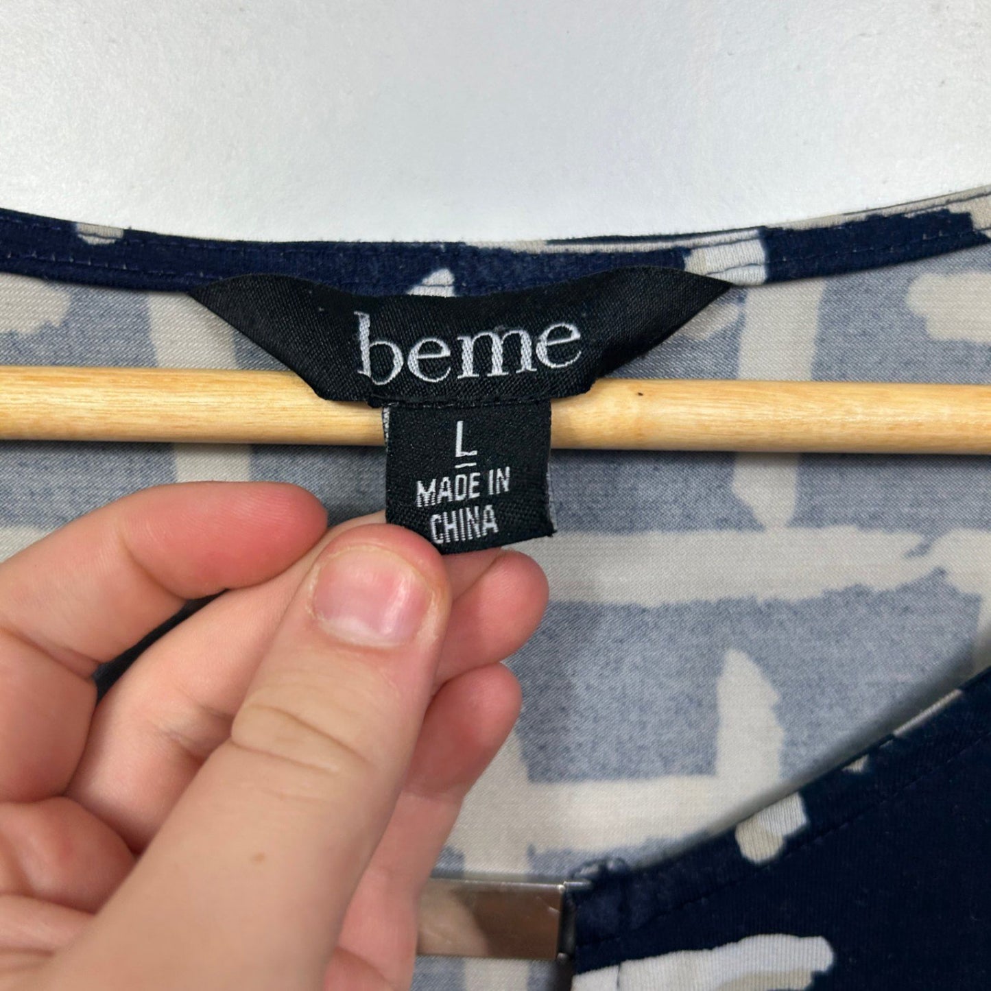 Beme Women's Navy White Short Sleeve Tunic Blouse Size 20 Large Plus