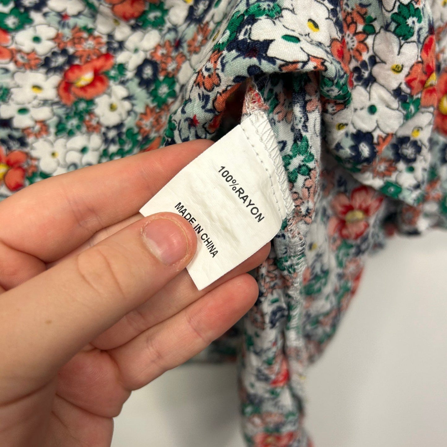 FREEZ Multicoloured Rayon 3/4 Sleeve Floral Rayon Boho Blouse Size XL 14 16