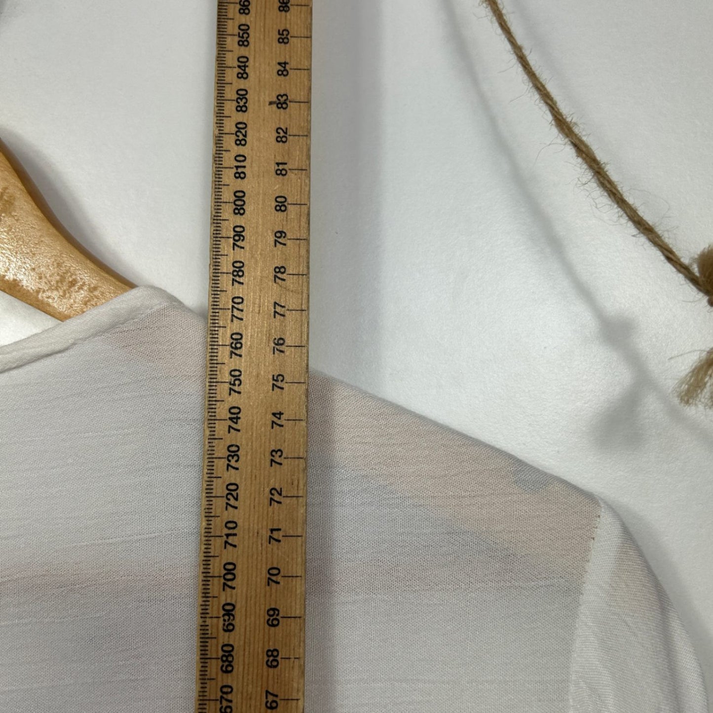 Millers Women's White 3/4 Sleeve Tie Neck Boho Peasant Blouse Size 18