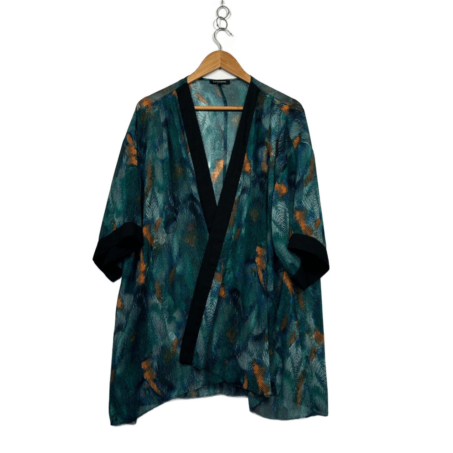Belle Curve Multicoloured Open Front Kimono Jacket Size 18