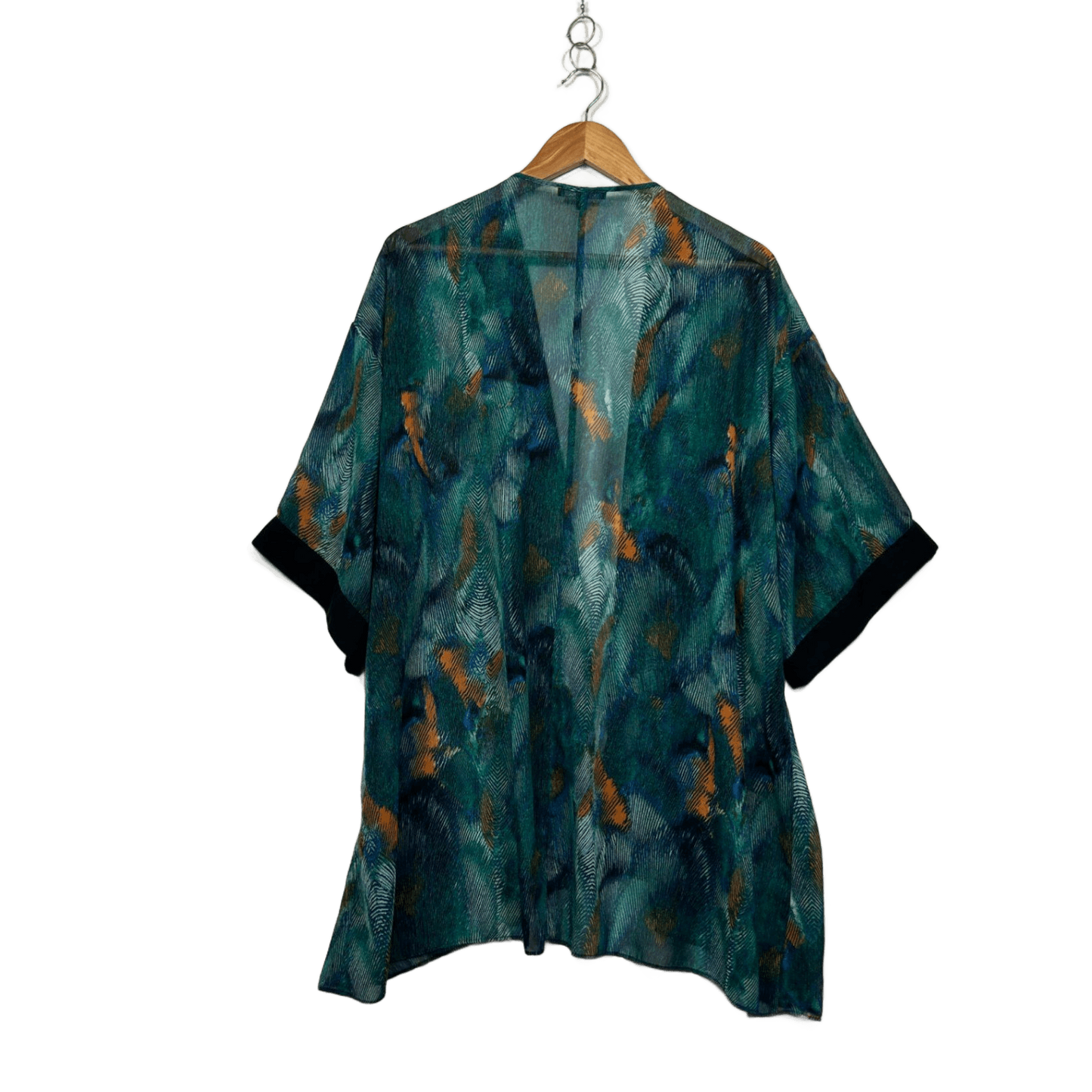 Belle Curve Multicoloured Open Front Kimono Jacket Size 18