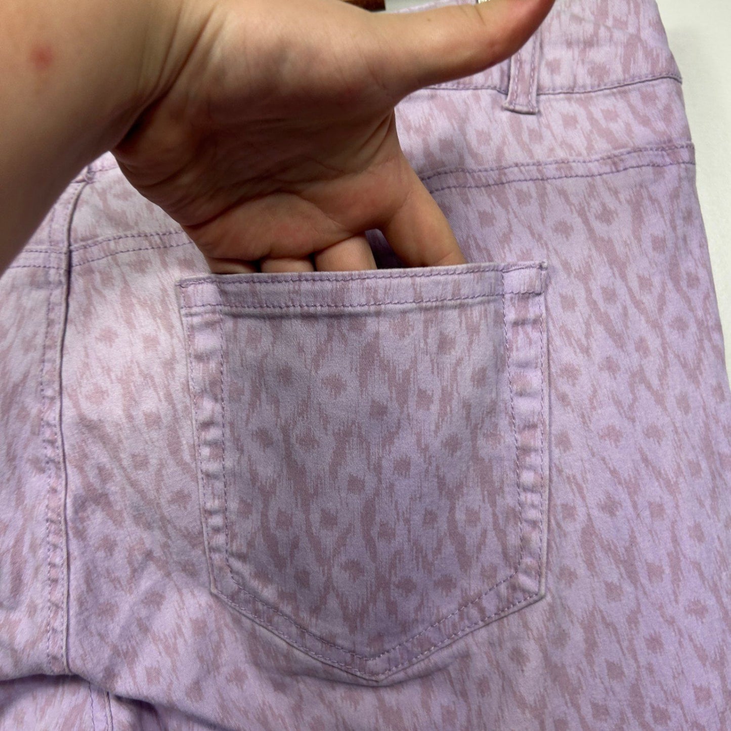 Autograph Women's Purple Print Pattern Jeans Pants Size 16 Pockets