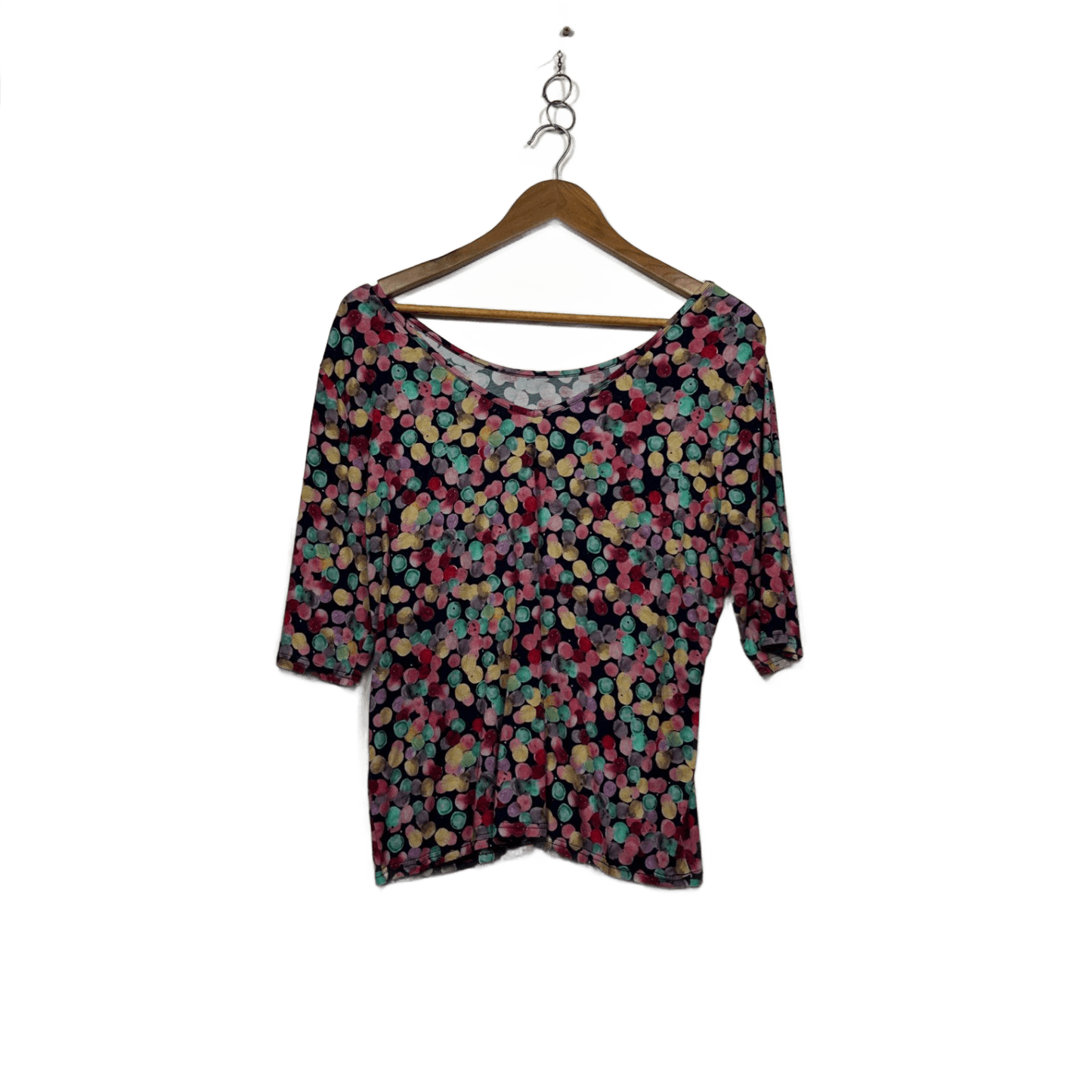 Maiocchi Women's Multicoloured 3/4 Sleeve Jersey Blouse Top Size 16