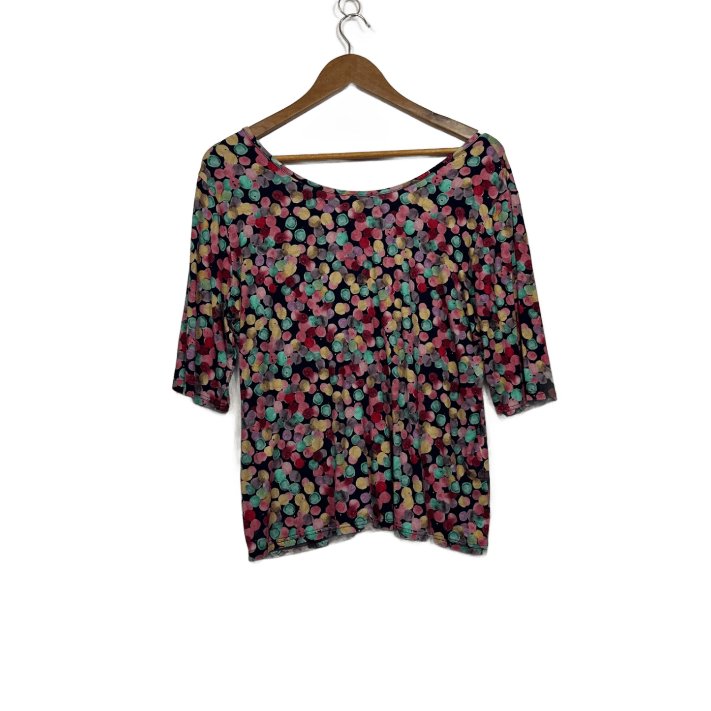 Maiocchi Women's Multicoloured 3/4 Sleeve Jersey Blouse Top Size 16