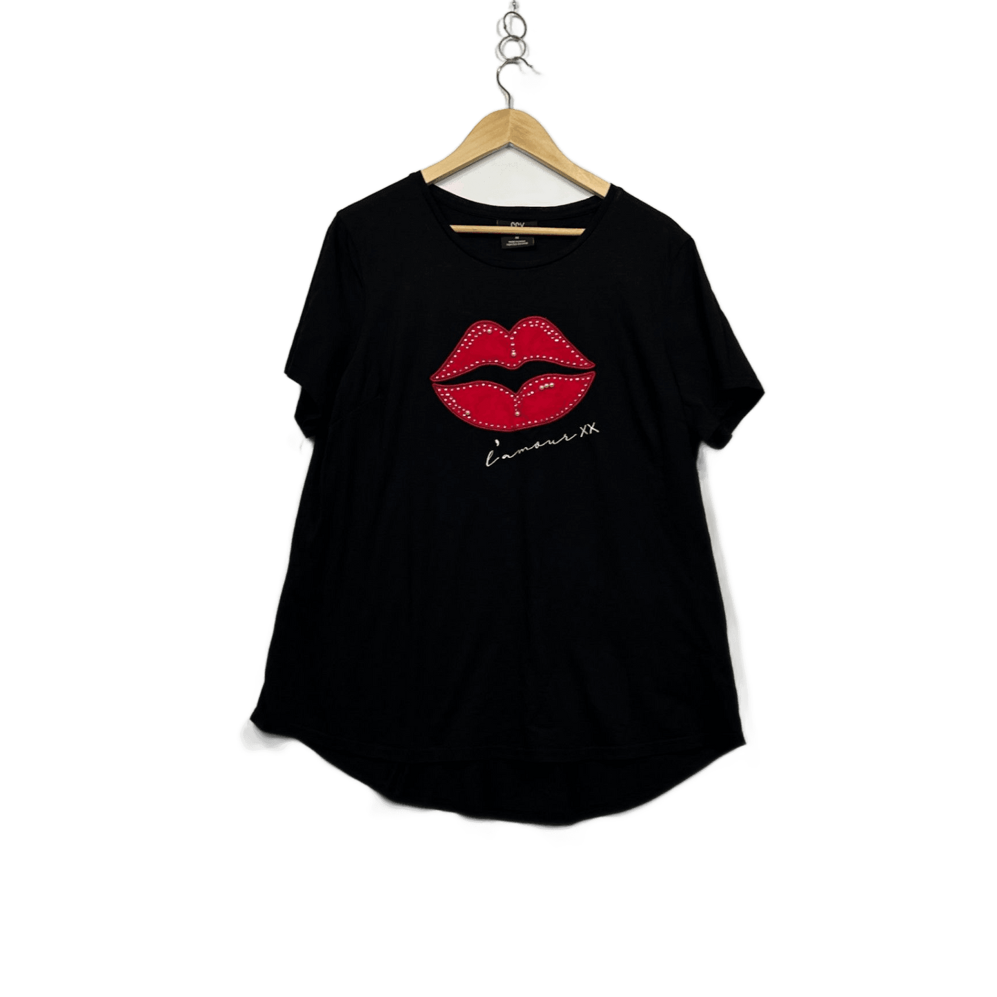 CCX City Chic Black Cotton Short Sleeve Crew Neck Casual T-Shirt Size 18 *Fault