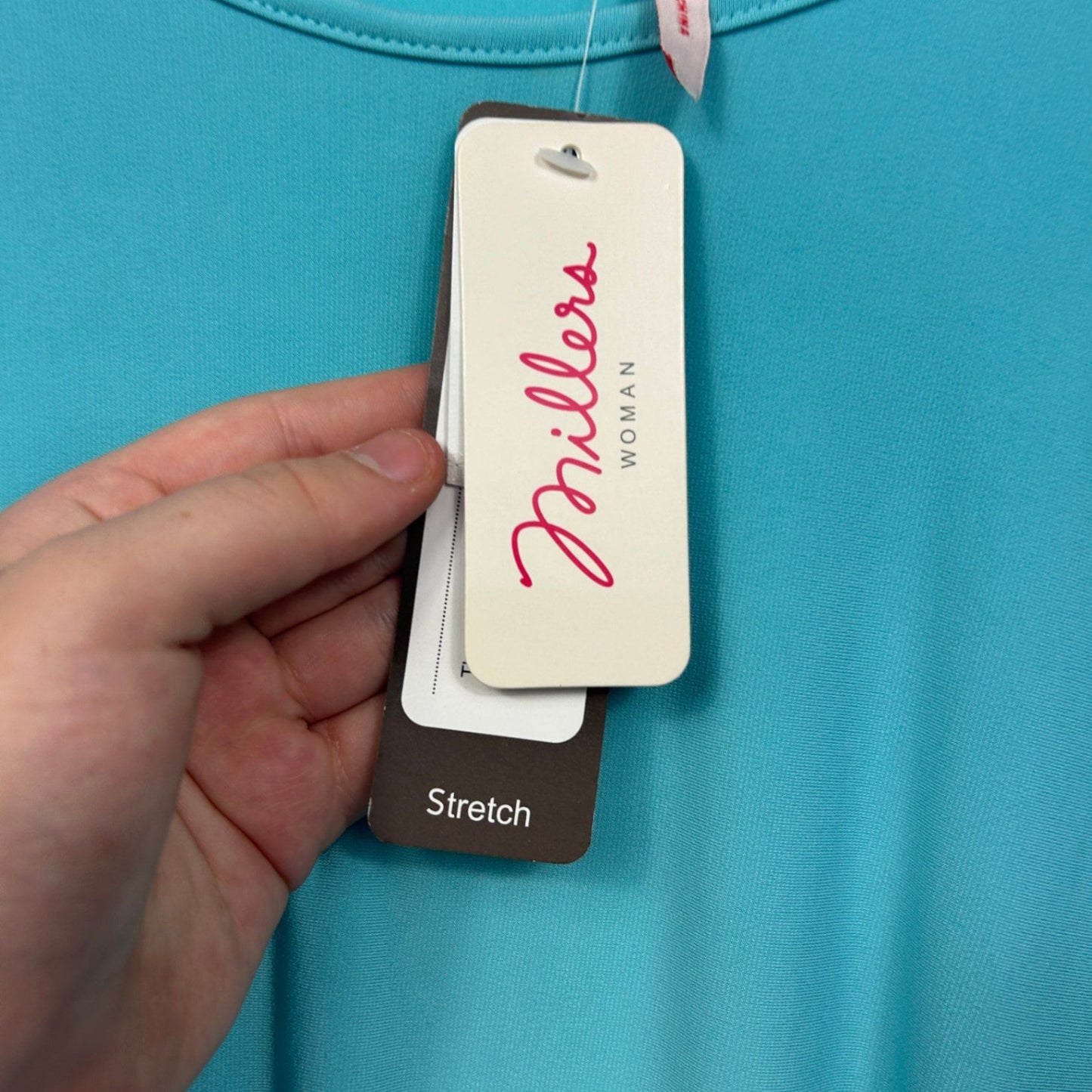 Millers Aqua Split Short Sleeve Tunic Top Size 16