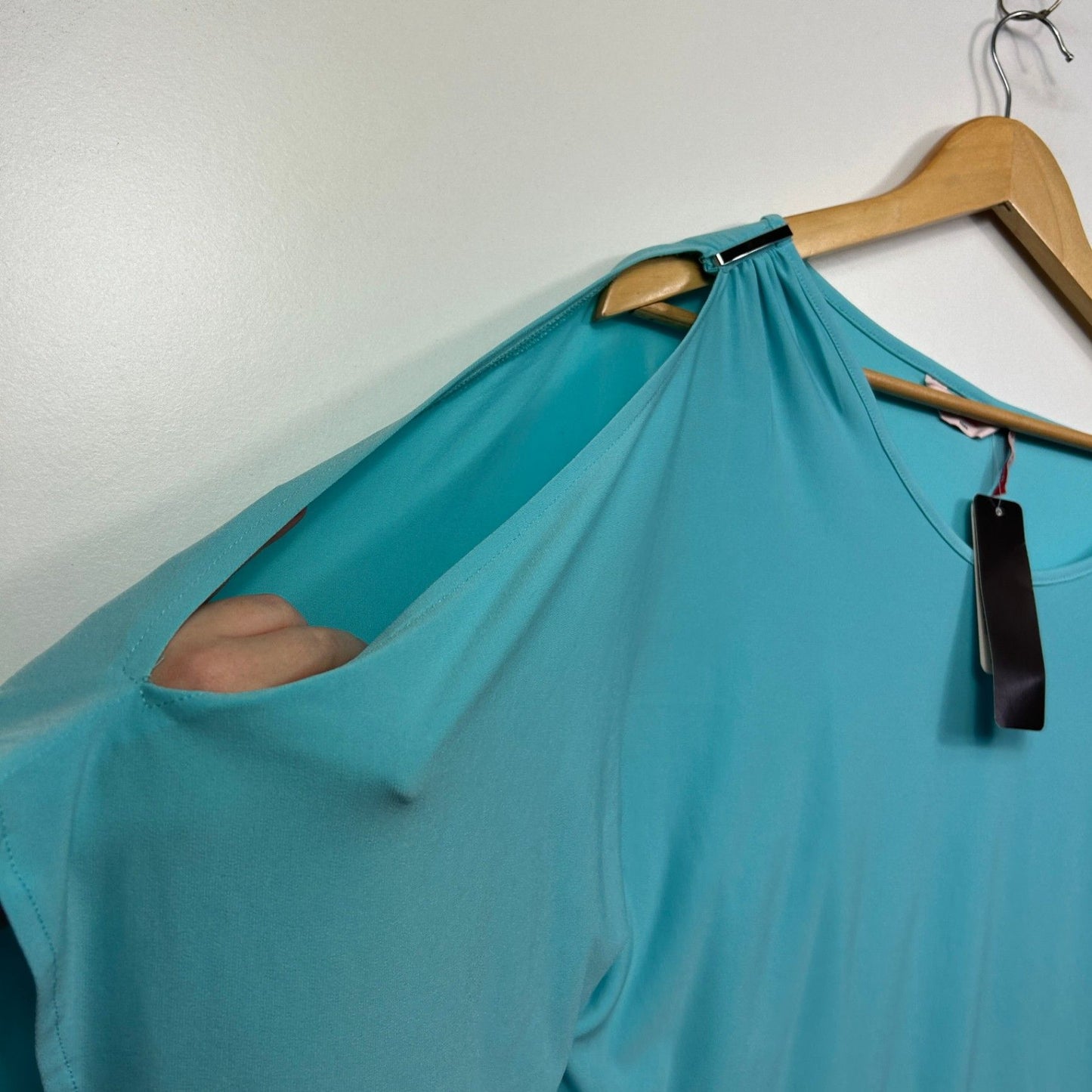 Millers Aqua Split Short Sleeve Tunic Top Size 16