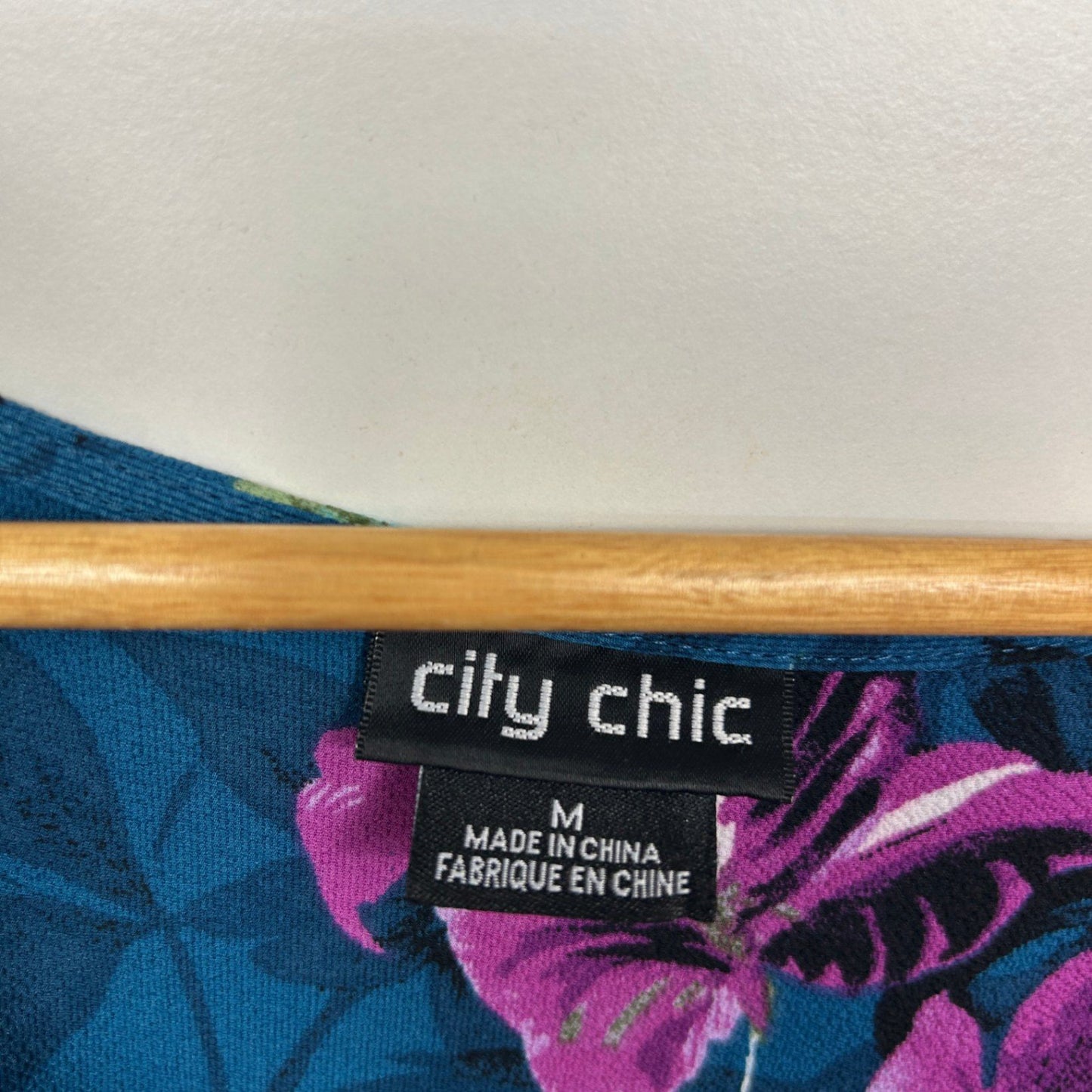 City Chic Women's Teal Short Sleeve Floral Maxi Dress Size 18 Plus M