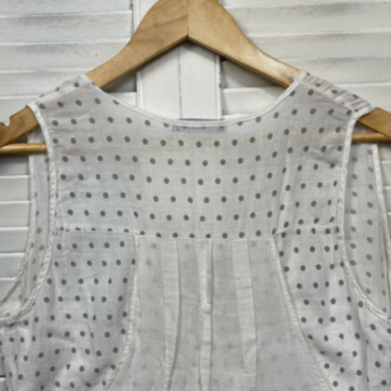 Namastai White Cotton Sleeveless Round Neck Layered Boho Blouse Size Large 14