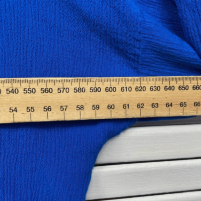 Sea of Love Blue Short Sleeve Rayon Asymmetric Hem Top Blouse Size 14 Large