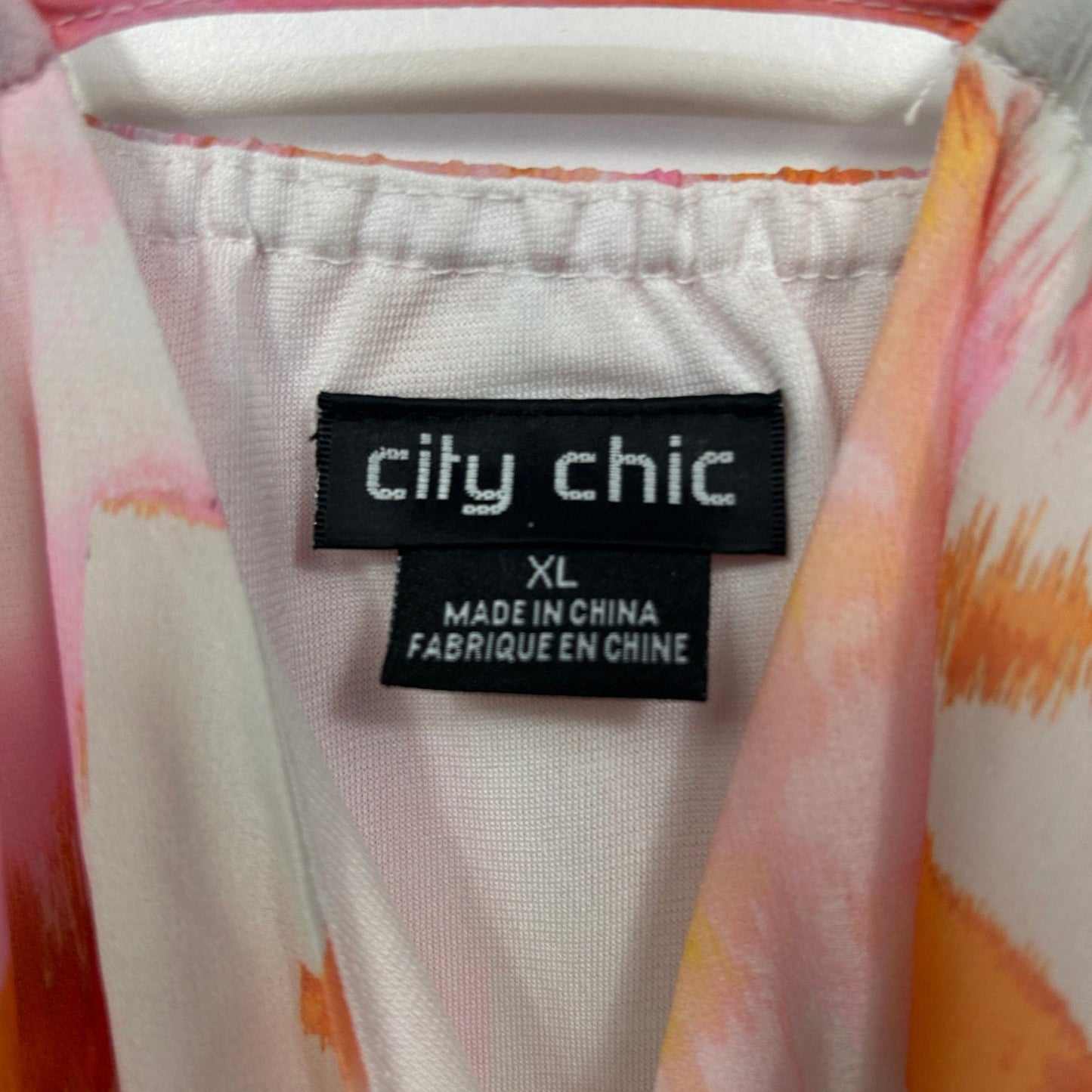 City Chic Multicoloured Cold Shoulder Cut Out Top Size 22 24 XL Plus
