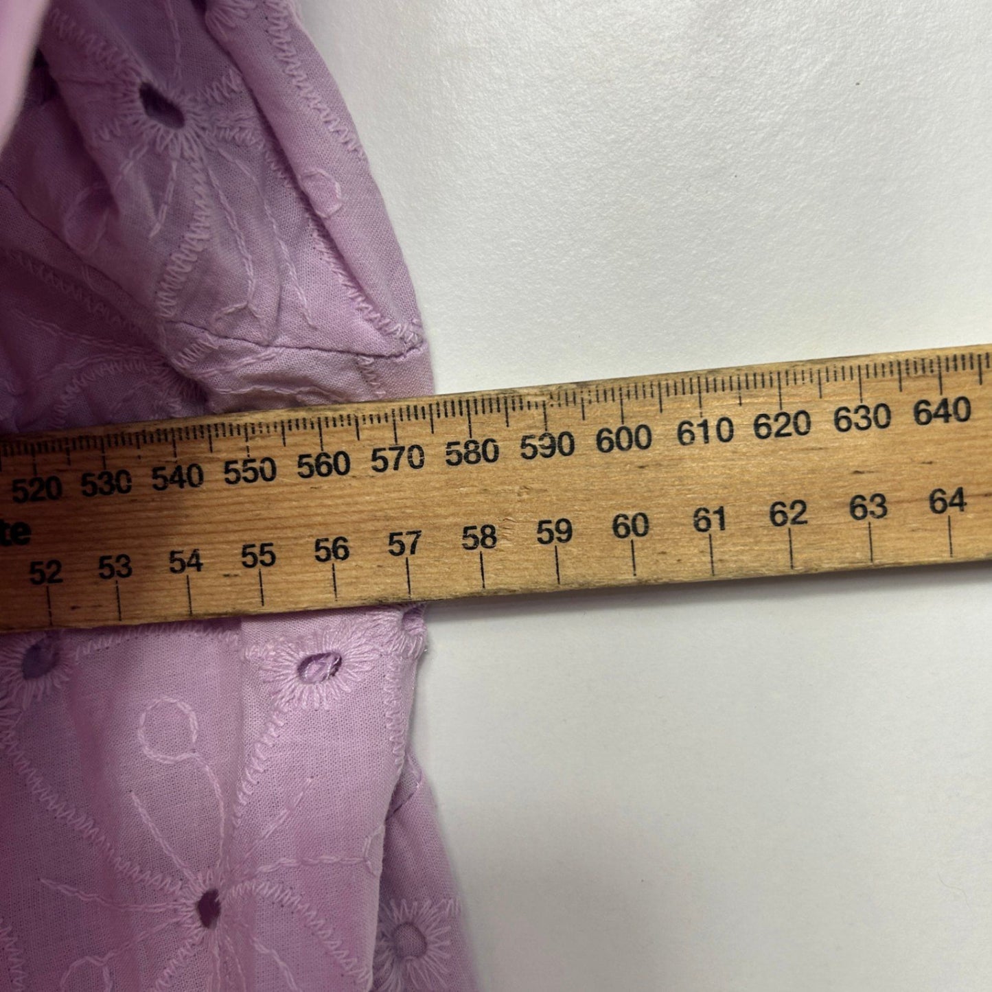 Autograph Womens Lilac Cotton 3/4 Sleeve Broderie Top Blouse Size 16