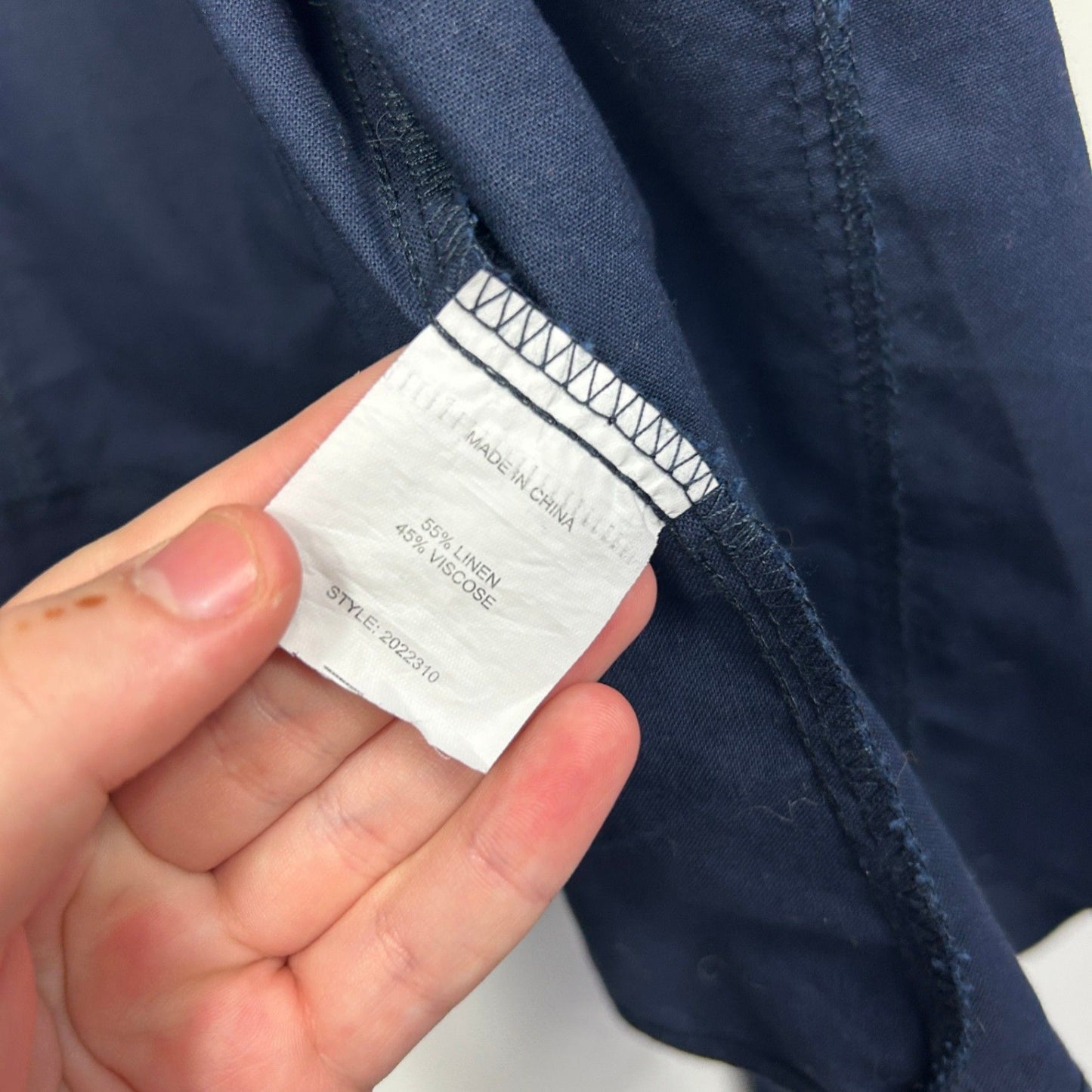 Autograph Linen Blend Navy Open Front Waterfall Jacket Top Size 26