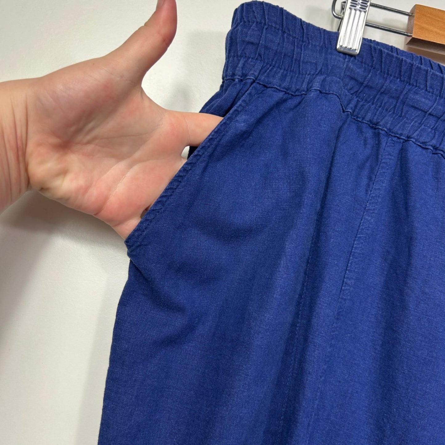 Autograph Blue Cotton Drawstring Waist Pockets Pants Size 26