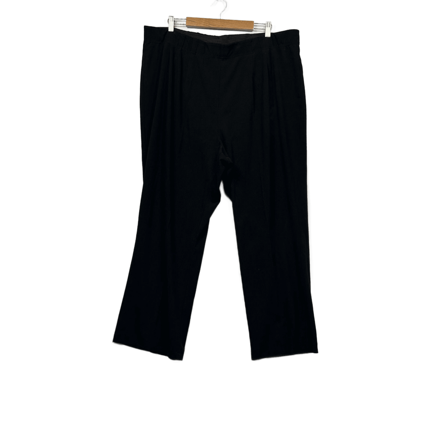 Sara Black Straight Leg Black Elastic Waist Pants Size 24