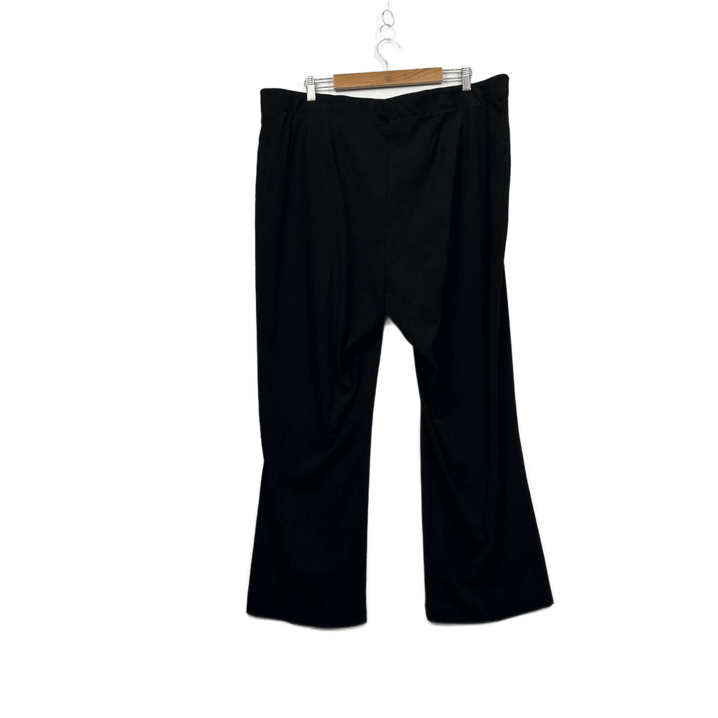 Sara Black Straight Leg Black Elastic Waist Pants Size 24