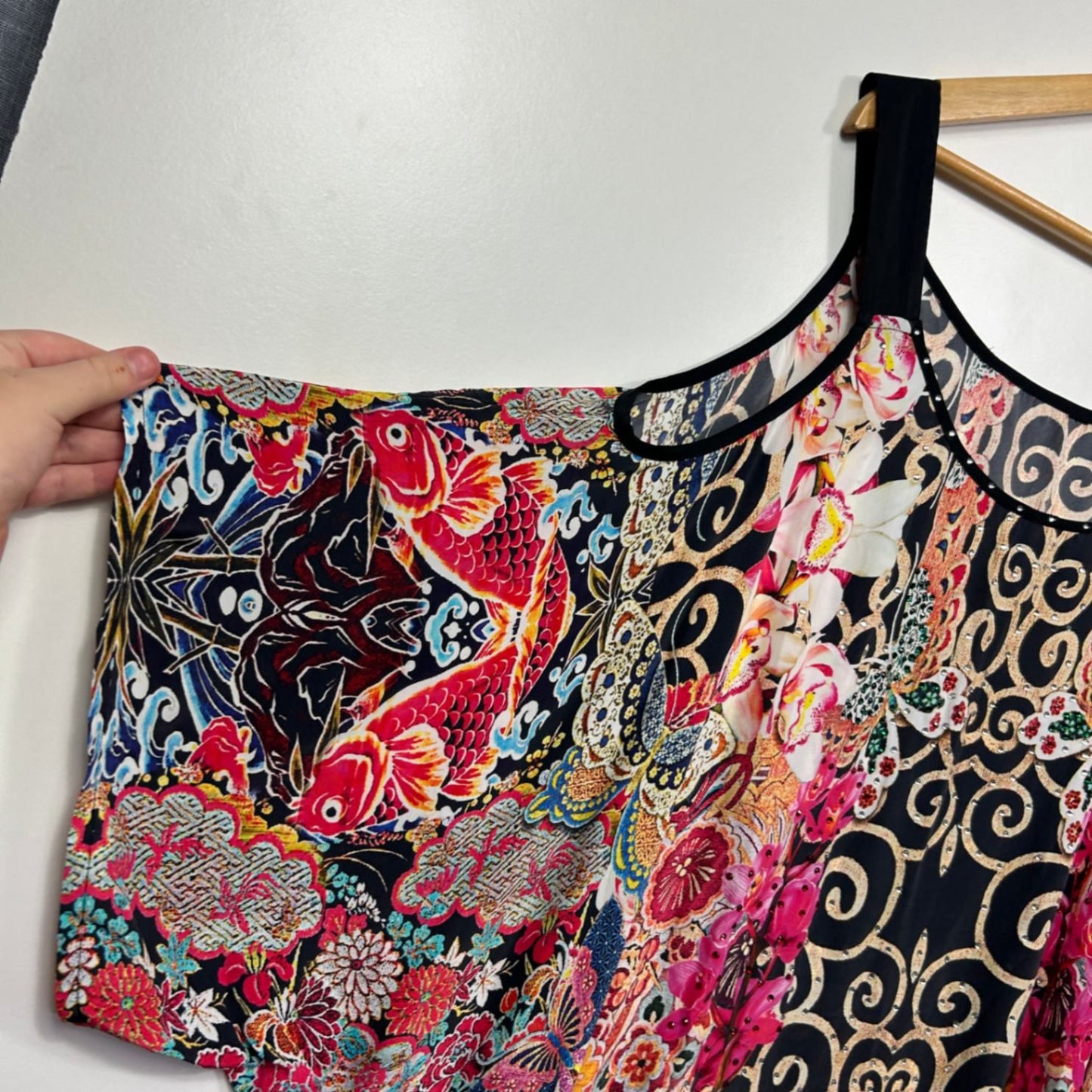 Taking Shape Tunic Top Size 20 22 Multicoloured Cold Shoulder Sleeve