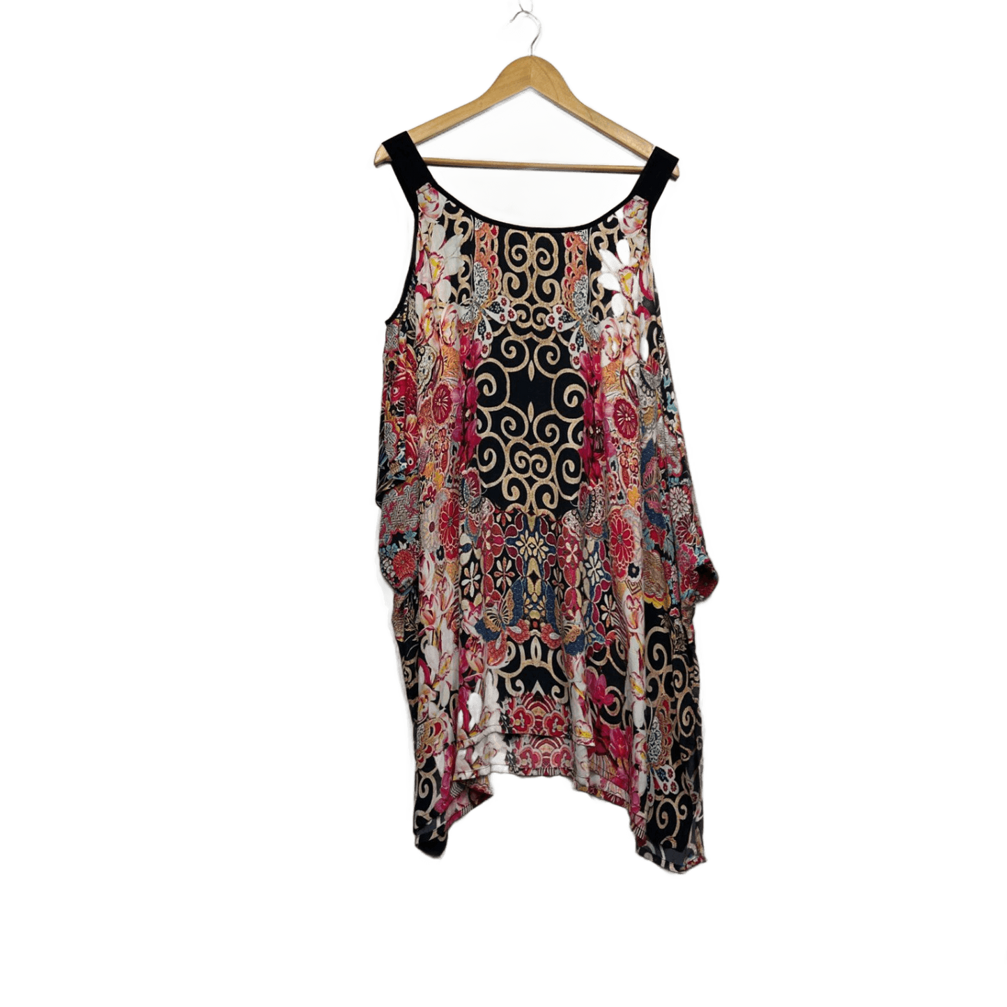 Taking Shape Tunic Top Size 20 22 Multicoloured Cold Shoulder Sleeve