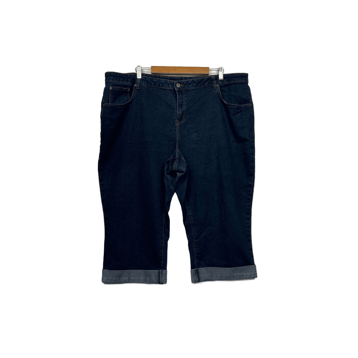 Now Plus Blue Denim Shorts Cropped Pants Size 24