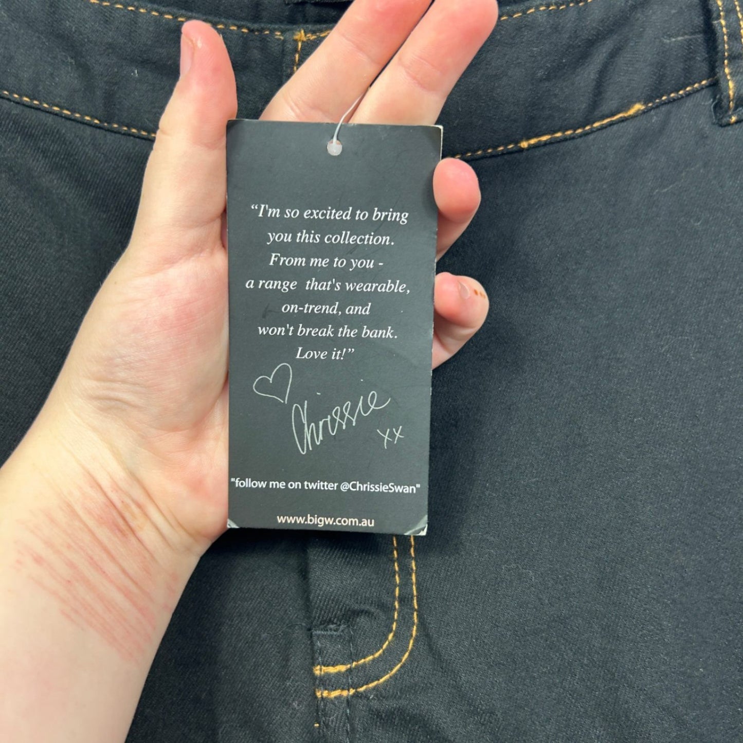 New Avella x Chrissie Black Cotton Blend Straight Leg Jeans Size 18