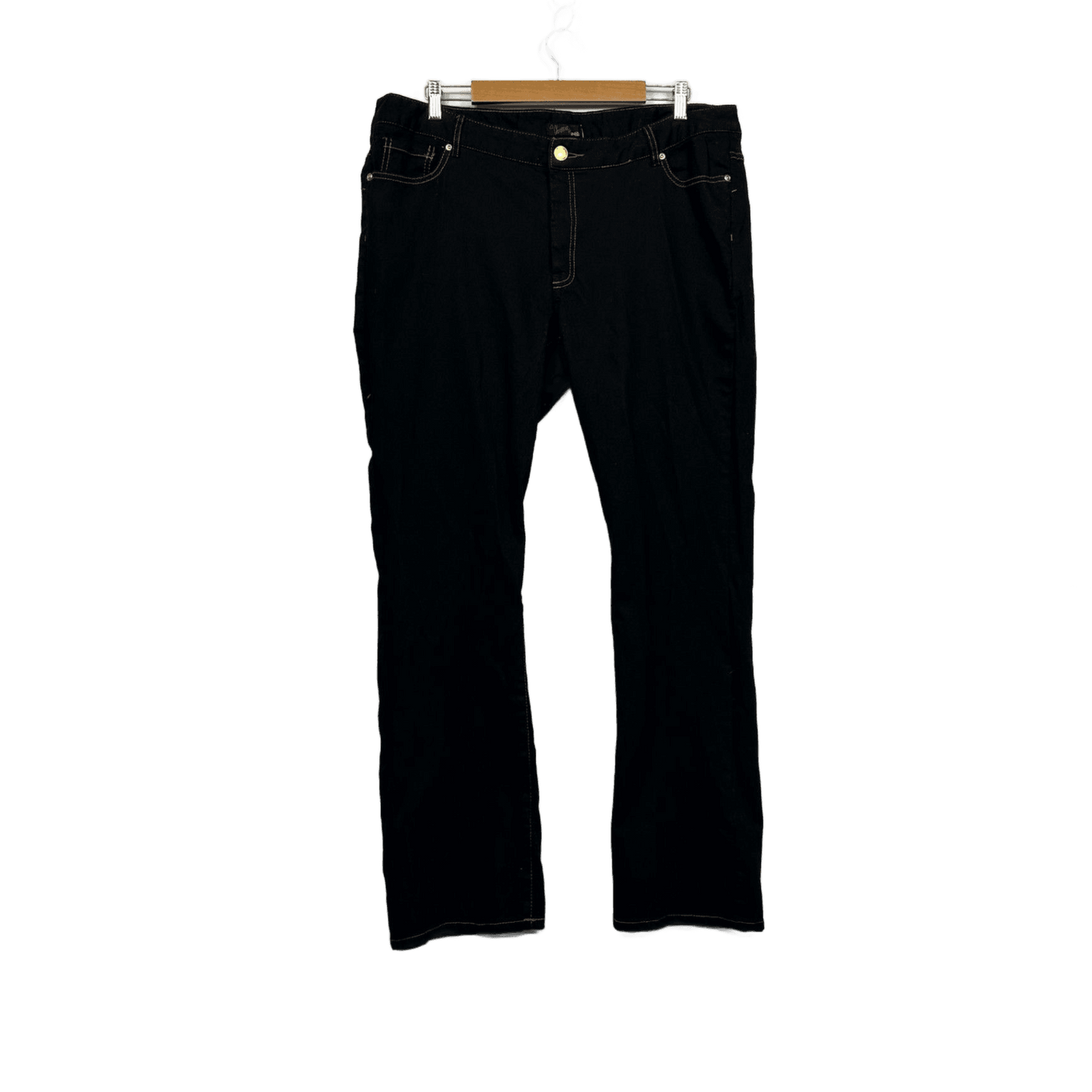 New Avella x Chrissie Black Cotton Blend Straight Leg Jeans Size 18