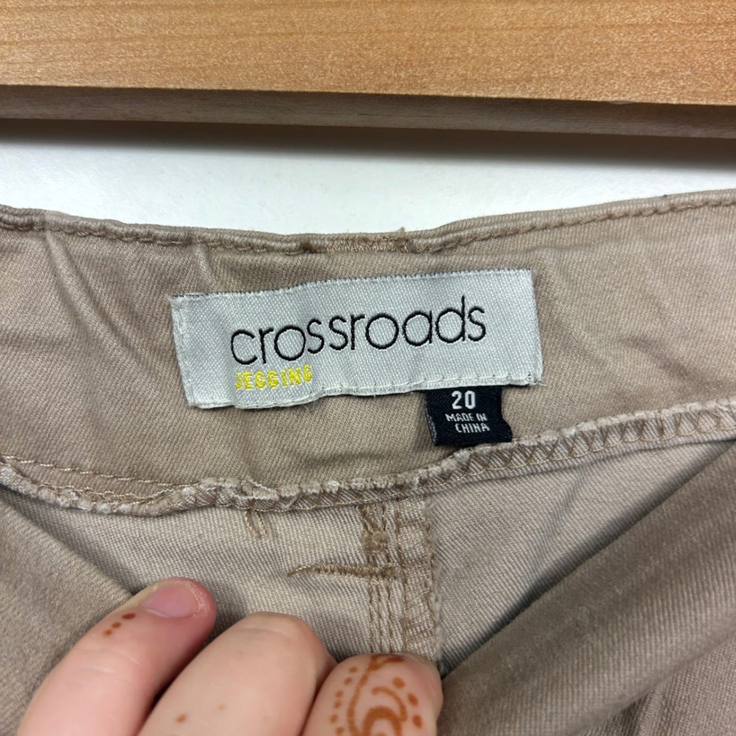 Crossroads Skinny Fit Stretch Khaki Chino Pants Jeggings Pockets Size 20