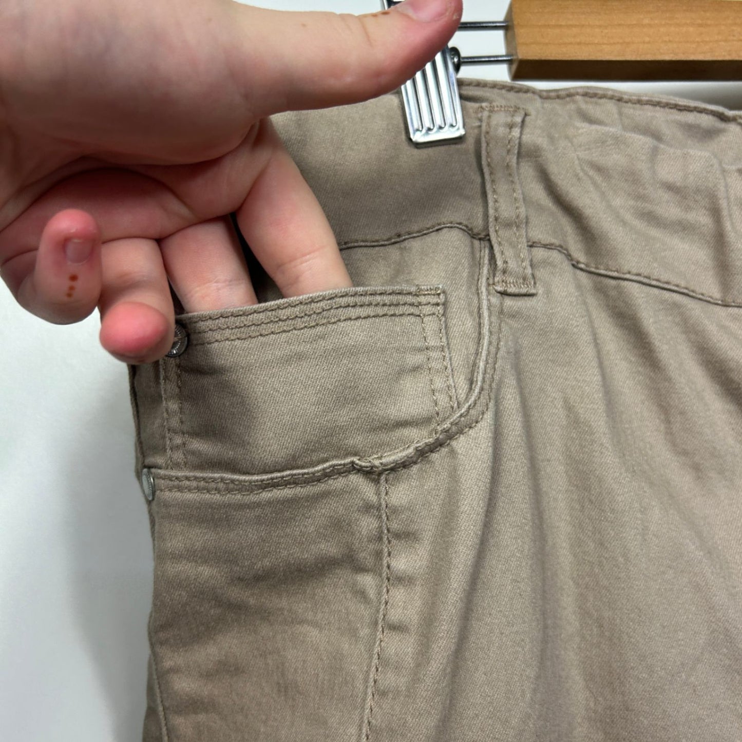 Crossroads Skinny Fit Stretch Khaki Chino Pants Jeggings Pockets Size 20