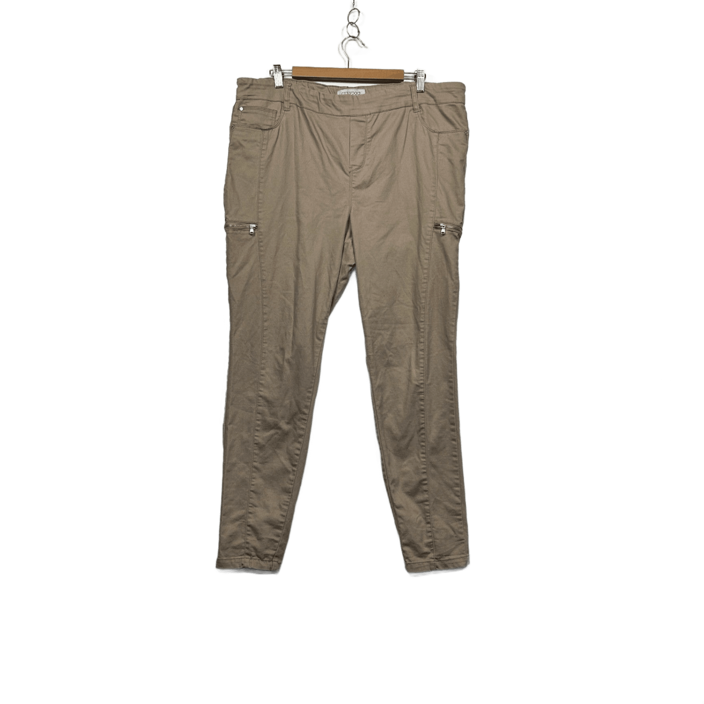 Crossroads Skinny Fit Stretch Khaki Chino Pants Jeggings Pockets Size 20