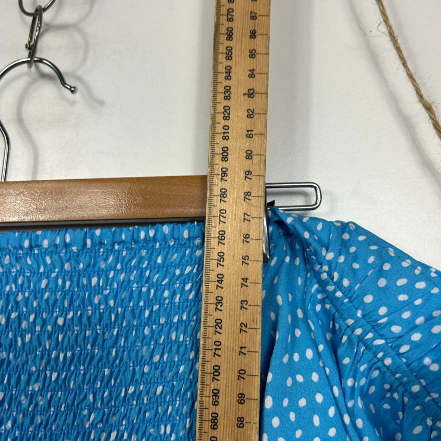 Boohoo Blue Tiered Off the Shoulder Ruched Dress Size 18