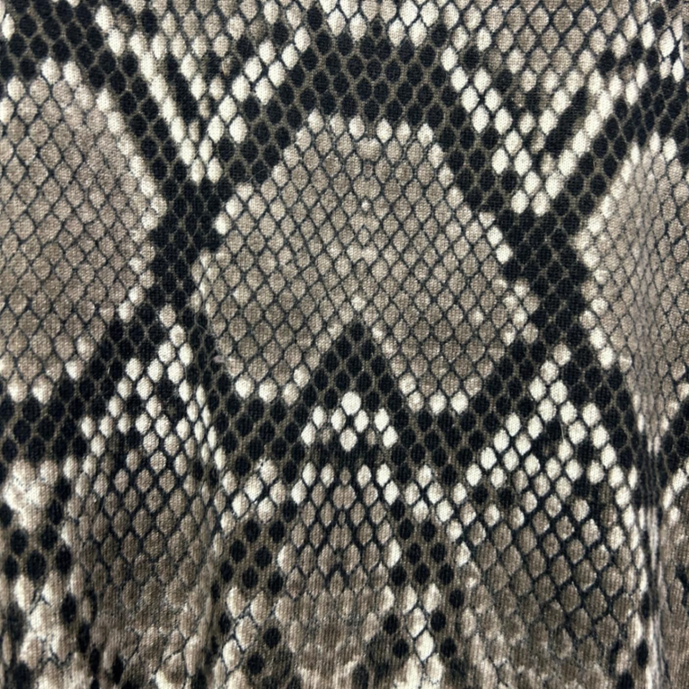 FILO Brown Black  Long Sleeve Snakeskin Print Top Size 14