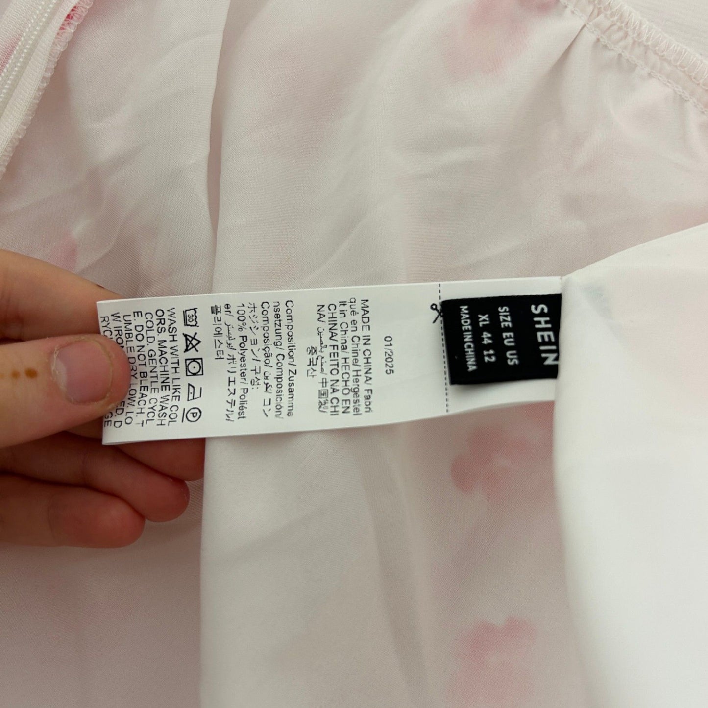 Shein Pink White Floral Maxi Skirt Size XL 14 16