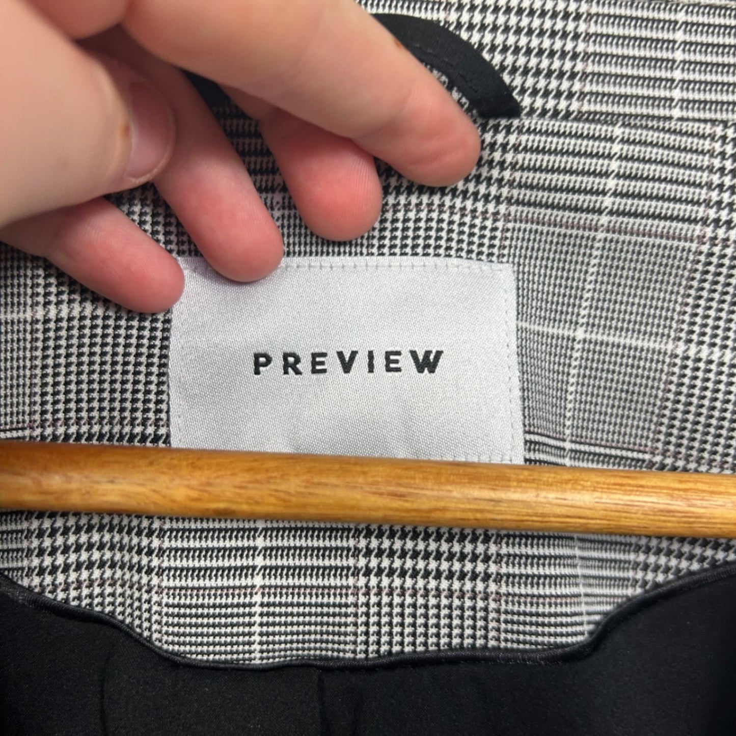 Preview Long Sleeve Grey Check Blazer Jacket Size 20