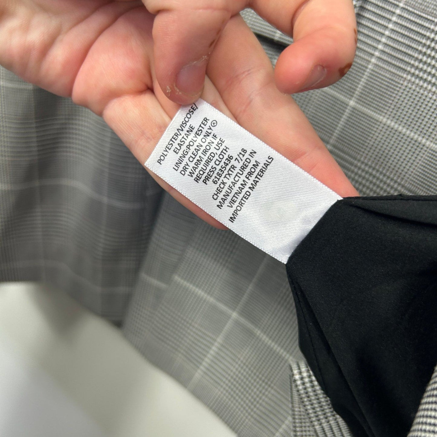 Preview Long Sleeve Grey Check Blazer Jacket Size 20
