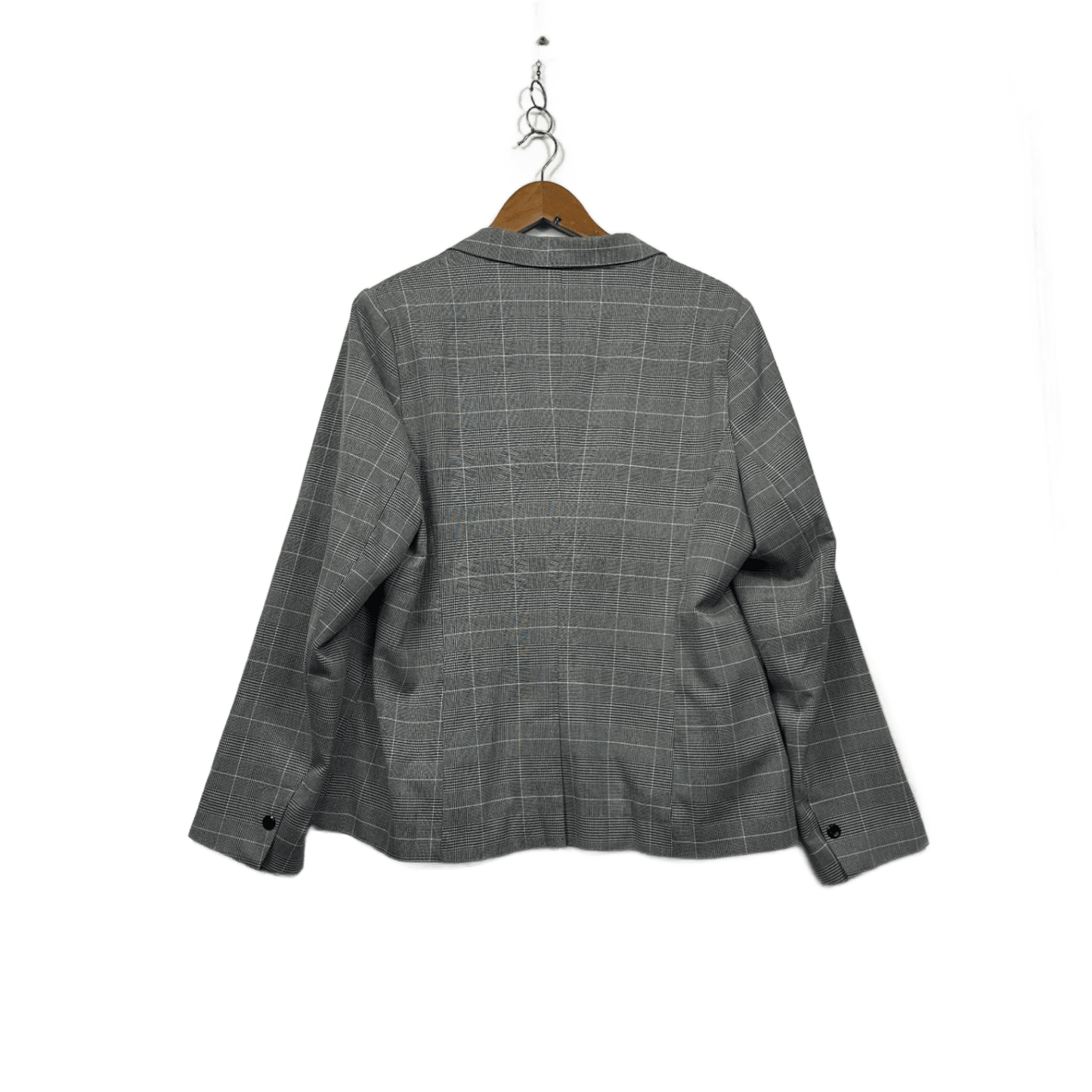 Preview Long Sleeve Grey Check Blazer Jacket Size 20