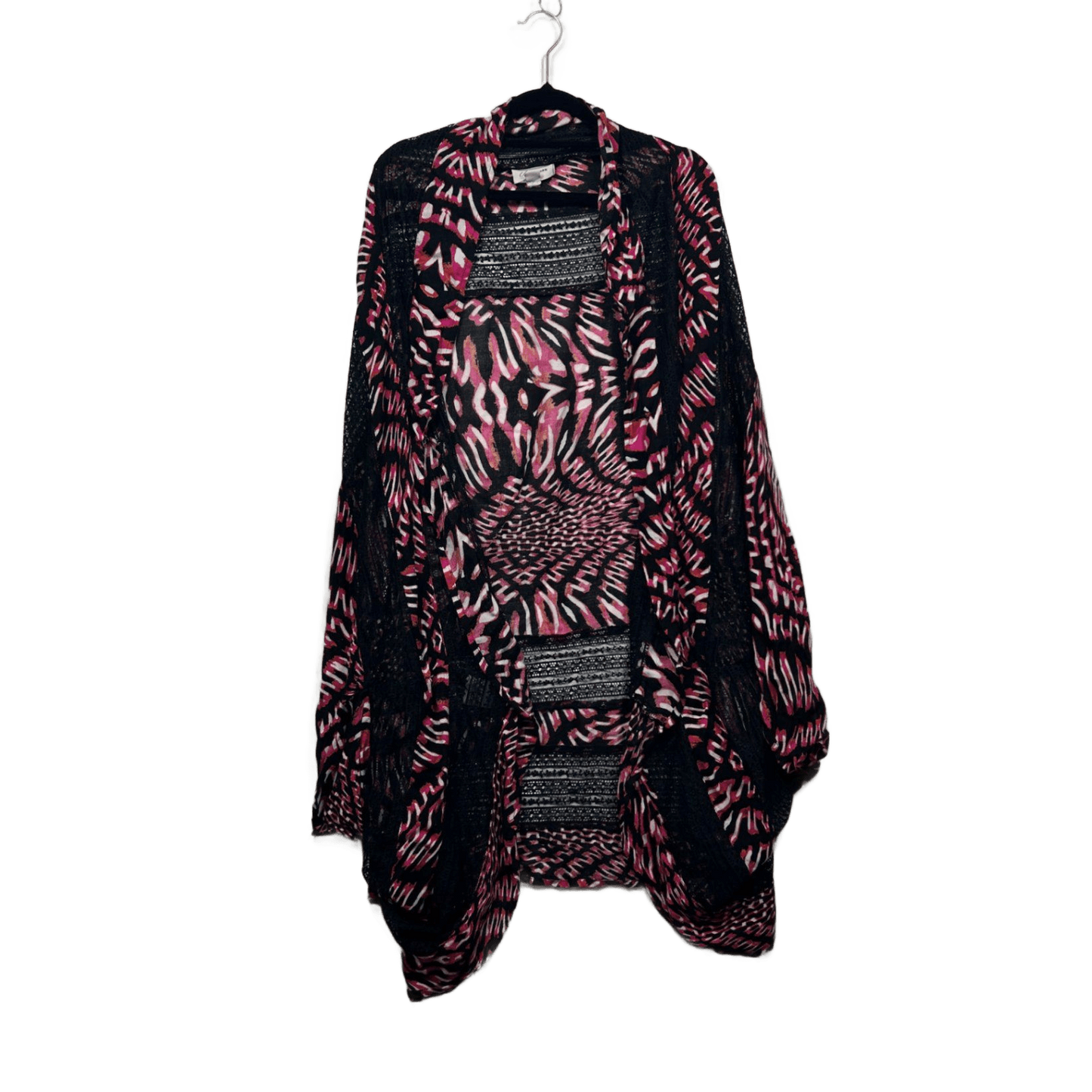 Autograph Black Pink Multicoloured Kimono Duster Jacket Top Size 20 22 24