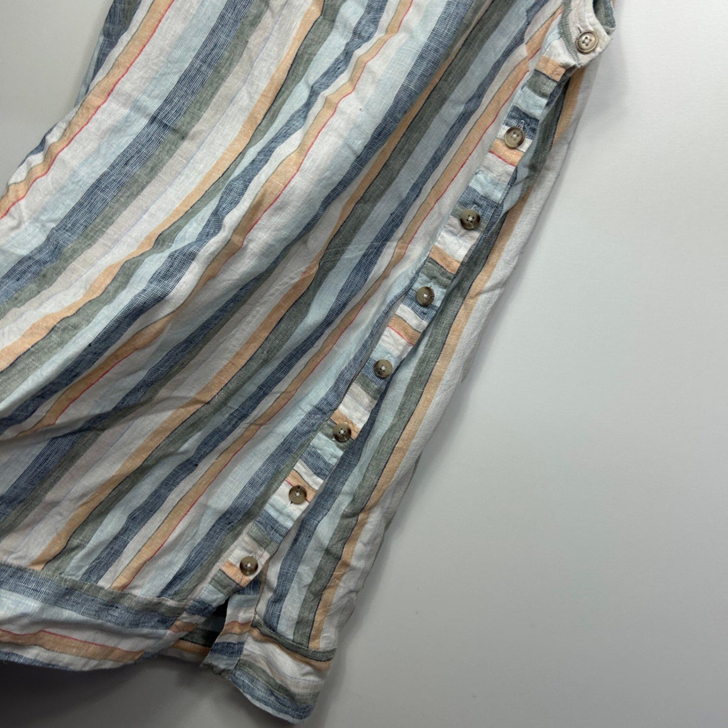 Naturals by O & J Multicoloured Striped Sleeveless Linen Dress Size 14
