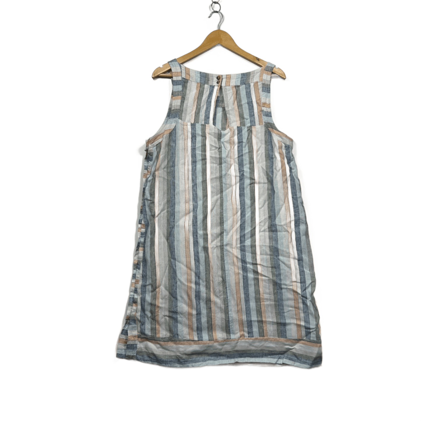 Naturals by O & J Multicoloured Striped Sleeveless Linen Dress Size 14