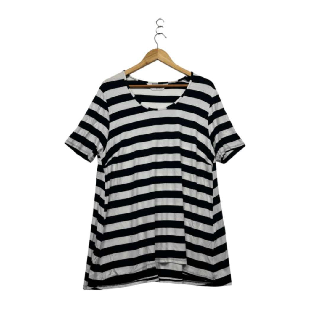 Taking Shape Striped T-shirt Tunic Top Size 16 Small Plus