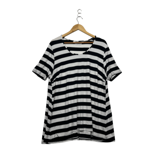 Taking Shape Striped T-shirt Tunic Top Size 16 Small Plus