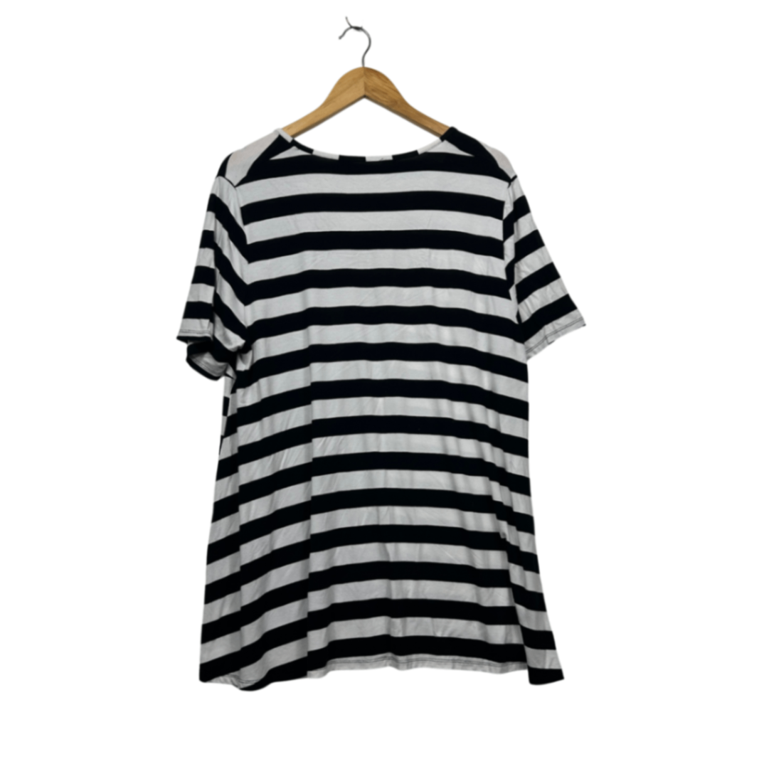 Taking Shape Striped T-shirt Tunic Top Size 16 Small Plus